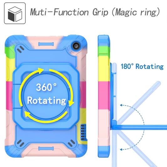 For Amazon Kindle Fire 7 2022 Silicone + PC Bracelet Holder Tablet Case(Camouflage + Blue) - Amazon by buy2fix | Online Shopping UK | buy2fix