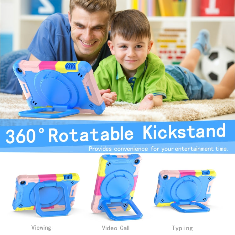 For Amazon Kindle Fire 7 2022 Silicone + PC Bracelet Holder Tablet Case(Camouflage + Blue) - Amazon by buy2fix | Online Shopping UK | buy2fix