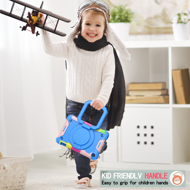 For Amazon Kindle Fire 7 2022 Silicone + PC Bracelet Holder Tablet Case(Camouflage + Blue) - Amazon by buy2fix | Online Shopping UK | buy2fix