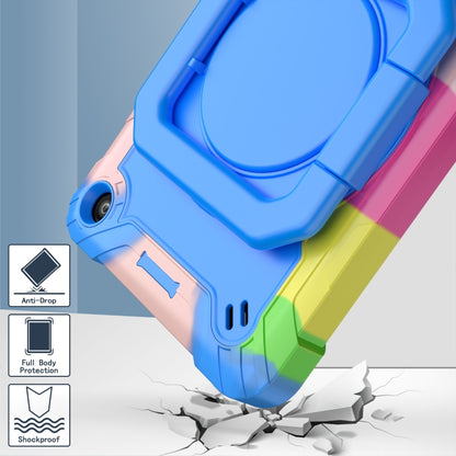 For Amazon Kindle Fire 7 2022 Silicone + PC Bracelet Holder Tablet Case(Camouflage + Blue) - Amazon by buy2fix | Online Shopping UK | buy2fix