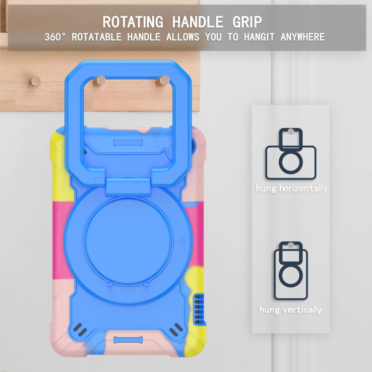 For Amazon Kindle Fire 7 2022 Silicone + PC Bracelet Holder Tablet Case(Camouflage + Blue) - Amazon by buy2fix | Online Shopping UK | buy2fix