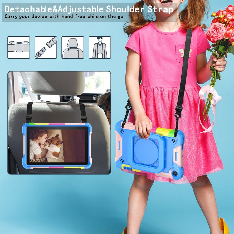 For Amazon Kindle Fire 7 2022 Silicone + PC Bracelet Holder Tablet Case(Camouflage + Blue) - Amazon by buy2fix | Online Shopping UK | buy2fix