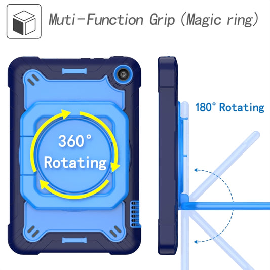 For Amazon Kindle Fire 7 2022 Silicone + PC Bracelet Holder Tablet Case(Navy Blue + Blue) - Amazon by buy2fix | Online Shopping UK | buy2fix