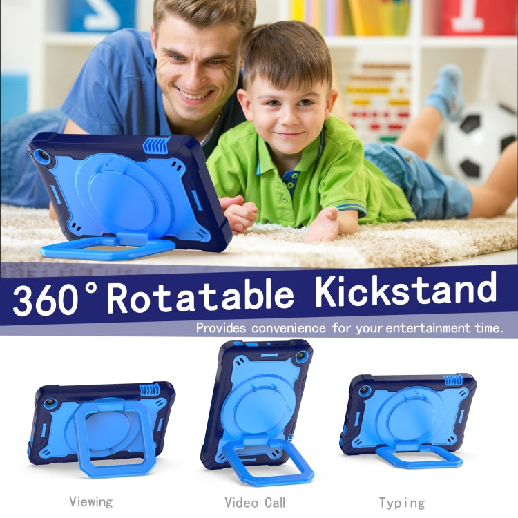 For Amazon Kindle Fire 7 2022 Silicone + PC Bracelet Holder Tablet Case(Navy Blue + Blue) - Amazon by buy2fix | Online Shopping UK | buy2fix