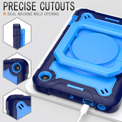 For Amazon Kindle Fire 7 2022 Silicone + PC Bracelet Holder Tablet Case(Navy Blue + Blue) - Amazon by buy2fix | Online Shopping UK | buy2fix