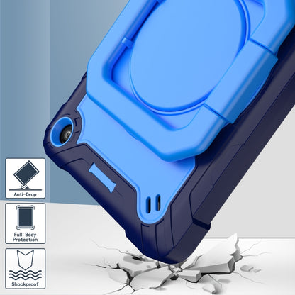 For Amazon Kindle Fire 7 2022 Silicone + PC Bracelet Holder Tablet Case(Navy Blue + Blue) - Amazon by buy2fix | Online Shopping UK | buy2fix