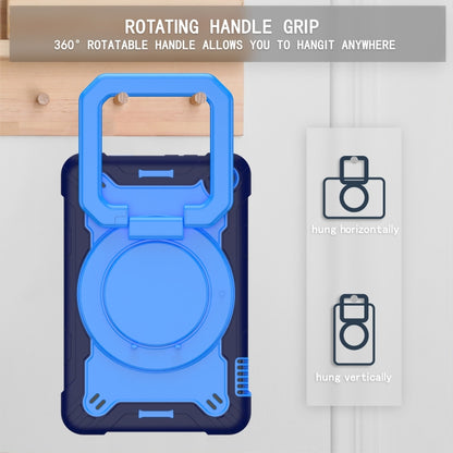 For Amazon Kindle Fire 7 2022 Silicone + PC Bracelet Holder Tablet Case(Navy Blue + Blue) - Amazon by buy2fix | Online Shopping UK | buy2fix