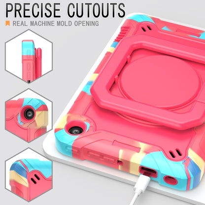 For Amazon Kindle Fire 7 2022 Silicone + PC Bracelet Holder Tablet Case(Camouflage + Rose Red) - Amazon by buy2fix | Online Shopping UK | buy2fix