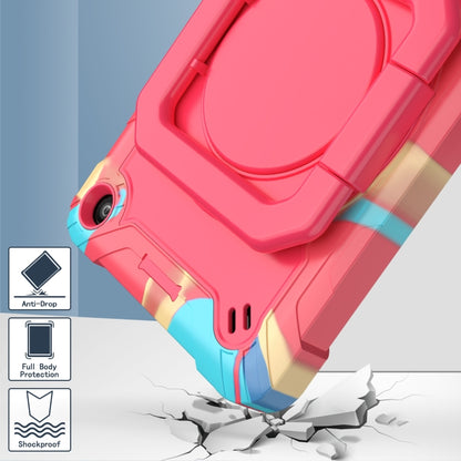 For Amazon Kindle Fire 7 2022 Silicone + PC Bracelet Holder Tablet Case(Camouflage + Rose Red) - Amazon by buy2fix | Online Shopping UK | buy2fix