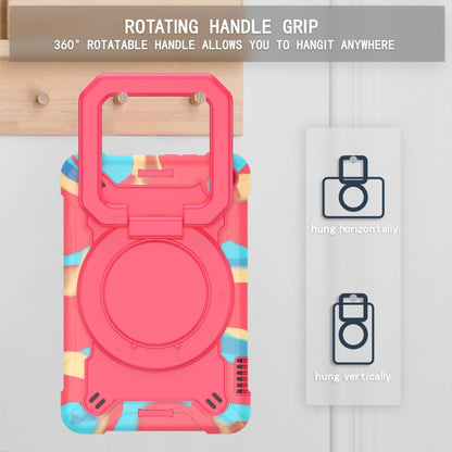 For Amazon Kindle Fire 7 2022 Silicone + PC Bracelet Holder Tablet Case(Camouflage + Rose Red) - Amazon by buy2fix | Online Shopping UK | buy2fix