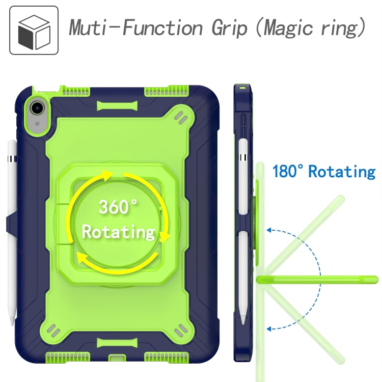 For iPad 2025 / 2022 Silicone + PC Bracelet Holder Tablet Case(Navy Blue + Yellow Green) - iPad 2025 / 2022 Cases by buy2fix | Online Shopping UK | buy2fix