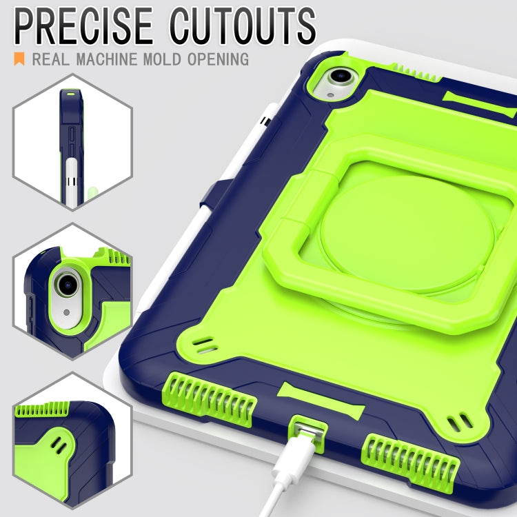 For iPad 2025 / 2022 Silicone + PC Bracelet Holder Tablet Case(Navy Blue + Yellow Green) - iPad 2025 / 2022 Cases by buy2fix | Online Shopping UK | buy2fix