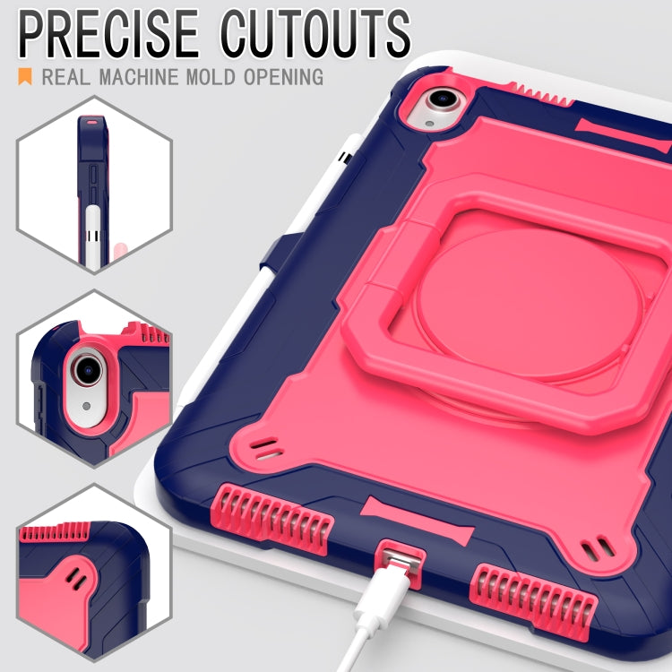For iPad 2025 / 2022 Silicone + PC Bracelet Holder Tablet Case(Navy Blue + Rose Red) - iPad 2025 / 2022 Cases by buy2fix | Online Shopping UK | buy2fix