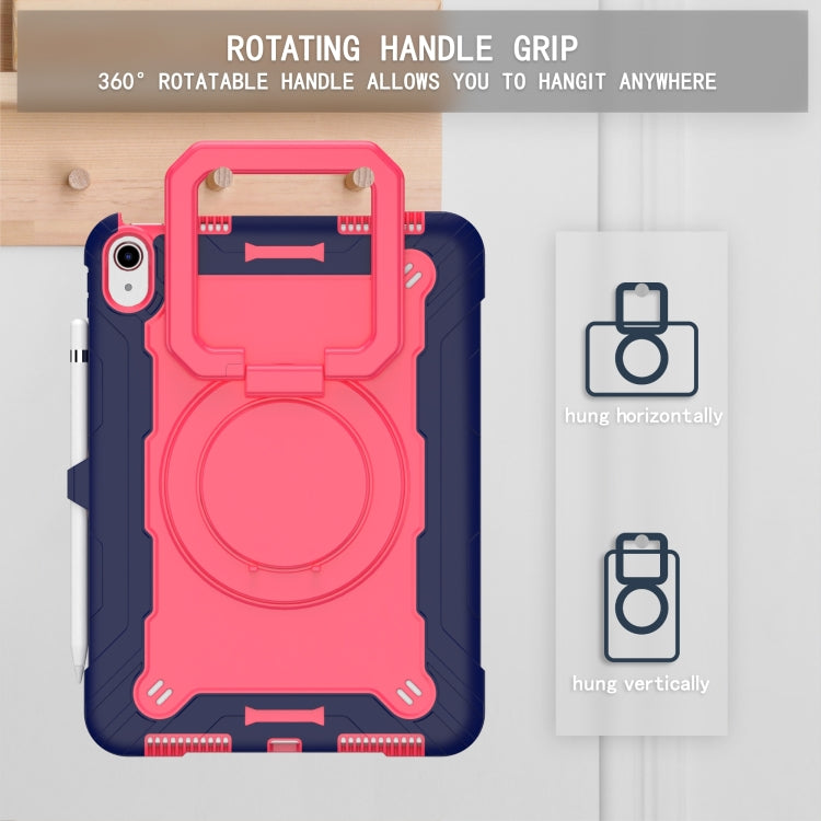 For iPad 2025 / 2022 Silicone + PC Bracelet Holder Tablet Case(Navy Blue + Rose Red) - iPad 2025 / 2022 Cases by buy2fix | Online Shopping UK | buy2fix