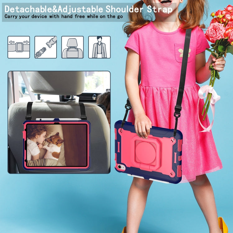 For iPad 2025 / 2022 Silicone + PC Bracelet Holder Tablet Case(Navy Blue + Rose Red) - iPad 2025 / 2022 Cases by buy2fix | Online Shopping UK | buy2fix