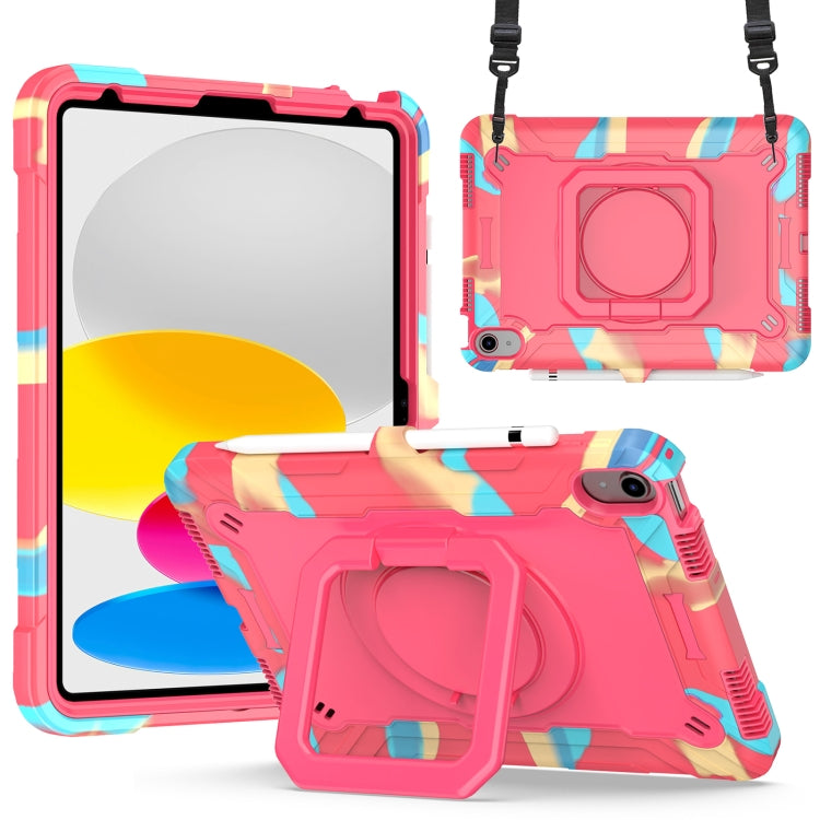 For iPad 2025 / 2022 Silicone + PC Bracelet Holder Tablet Case(Camouflage + Rose Red) - iPad 2025 / 2022 Cases by buy2fix | Online Shopping UK | buy2fix