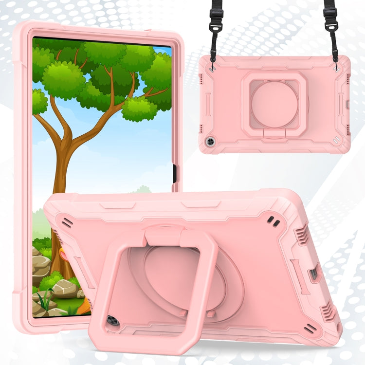 For Lenovo Tab M10 Plus 10.6 3rd Gen 2022 Silicone + PC Bracelet Holder Tablet Case(Rose Gold) - Lenovo by buy2fix | Online Shopping UK | buy2fix