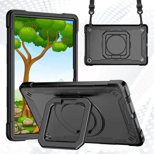 For Lenovo Tab M10 Plus 10.6 3rd Gen 2022 Silicone + PC Bracelet Holder Tablet Case(Black) - Lenovo by buy2fix | Online Shopping UK | buy2fix