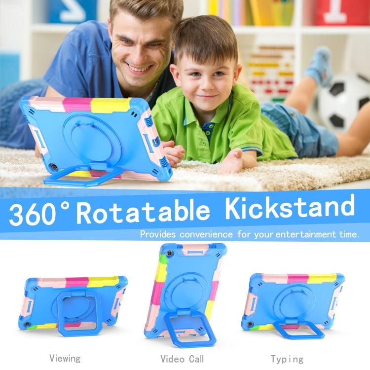 For Lenovo Tab M10 Plus 10.6 3rd Gen 2022 Silicone + PC Bracelet Holder Tablet Case(Camouflage + Blue) - Lenovo by buy2fix | Online Shopping UK | buy2fix