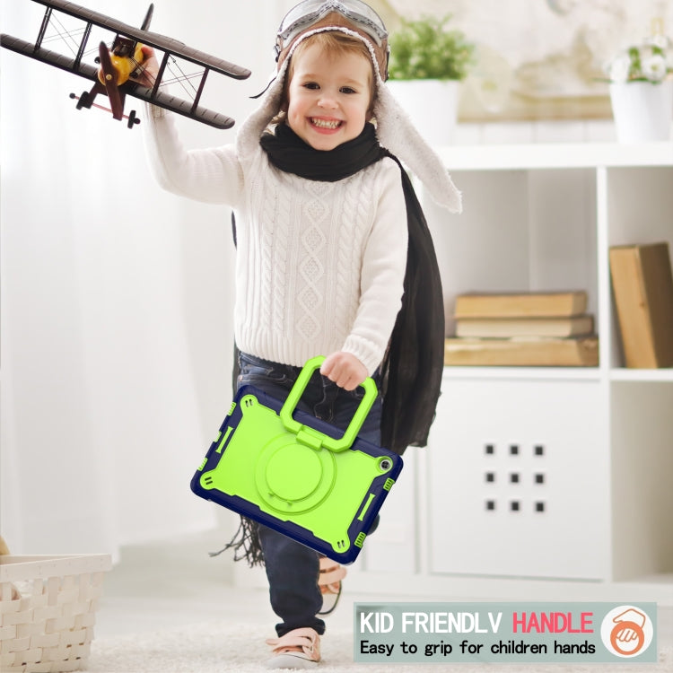 For Lenovo Tab M10 Plus 10.6 3rd Gen 2022 Silicone + PC Bracelet Holder Tablet Case(Navy Blue + Yellow Green) - Lenovo by buy2fix | Online Shopping UK | buy2fix