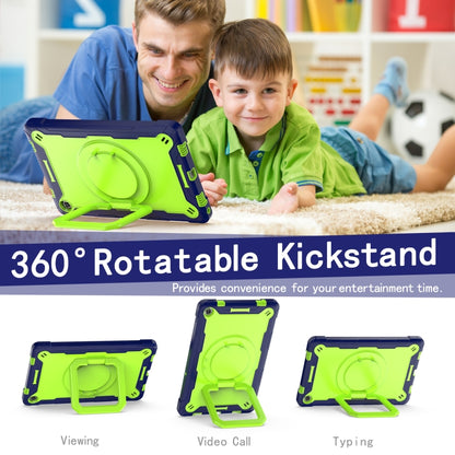 For Lenovo Tab M10 Plus 10.6 3rd Gen 2022 Silicone + PC Bracelet Holder Tablet Case(Navy Blue + Yellow Green) - Lenovo by buy2fix | Online Shopping UK | buy2fix