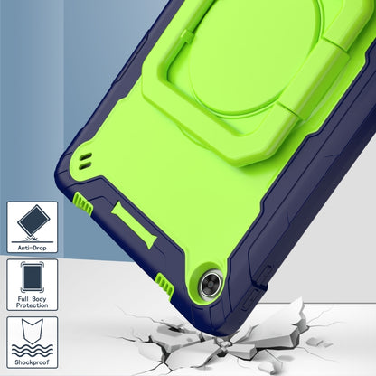 For Lenovo Tab M10 Plus 10.6 3rd Gen 2022 Silicone + PC Bracelet Holder Tablet Case(Navy Blue + Yellow Green) - Lenovo by buy2fix | Online Shopping UK | buy2fix