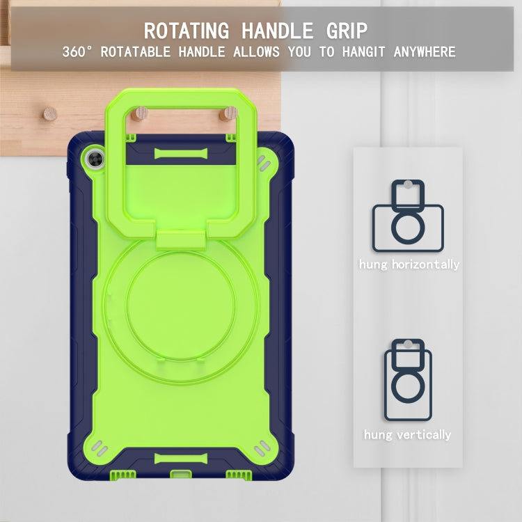 For Lenovo Tab M10 Plus 10.6 3rd Gen 2022 Silicone + PC Bracelet Holder Tablet Case(Navy Blue + Yellow Green) - Lenovo by buy2fix | Online Shopping UK | buy2fix