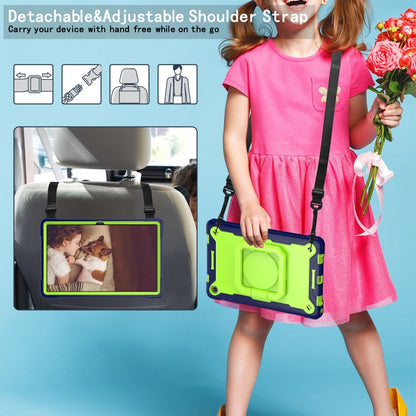 For Lenovo Tab M10 Plus 10.6 3rd Gen 2022 Silicone + PC Bracelet Holder Tablet Case(Navy Blue + Yellow Green) - Lenovo by buy2fix | Online Shopping UK | buy2fix