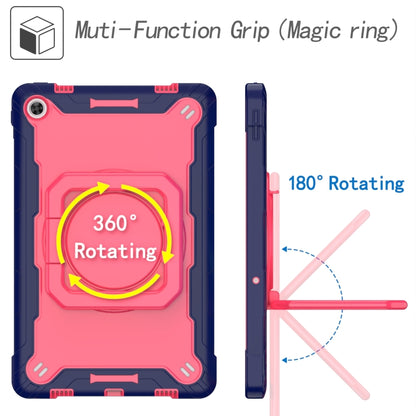 For Lenovo Tab M10 Plus 10.6 3rd Gen 2022 Silicone + PC Bracelet Holder Tablet Case(Navy Blue + Rose Red) - Lenovo by buy2fix | Online Shopping UK | buy2fix