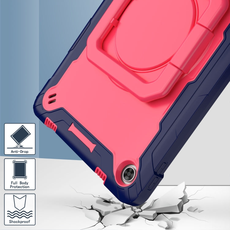 For Lenovo Tab M10 Plus 10.6 3rd Gen 2022 Silicone + PC Bracelet Holder Tablet Case(Navy Blue + Rose Red) - Lenovo by buy2fix | Online Shopping UK | buy2fix