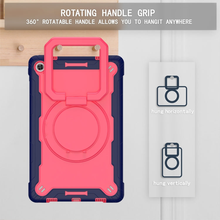 For Lenovo Tab M10 Plus 10.6 3rd Gen 2022 Silicone + PC Bracelet Holder Tablet Case(Navy Blue + Rose Red) - Lenovo by buy2fix | Online Shopping UK | buy2fix