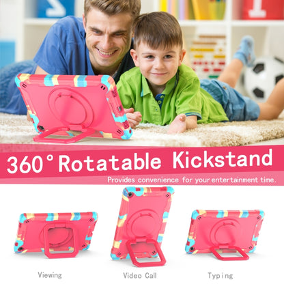 For Lenovo Tab M10 Plus 10.6 3rd Gen 2022 Silicone + PC Bracelet Holder Tablet Case(Camouflage + Rose Red) - Lenovo by buy2fix | Online Shopping UK | buy2fix