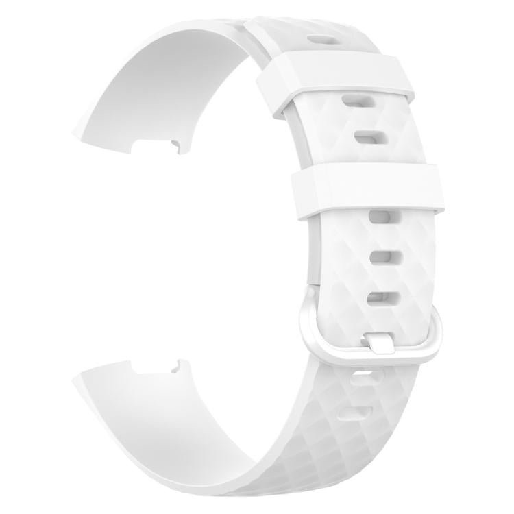 xDfind 18mm Silver Color Buckle TPU Wrist Strap Watch Band for Fitbit Charge 4 / Charge 4 SE / Charge 3 / Charge 3 SE, Size: S(White) by xDfind