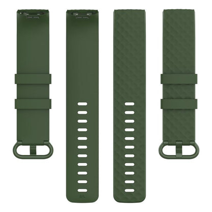 xDfind 18mm Silver Color Buckle TPU Wrist Strap Watch Band for Fitbit Charge 4 / Charge 4 SE / Charge 3 / Charge 3 SE, Size: S(Olive Green) by xDfind