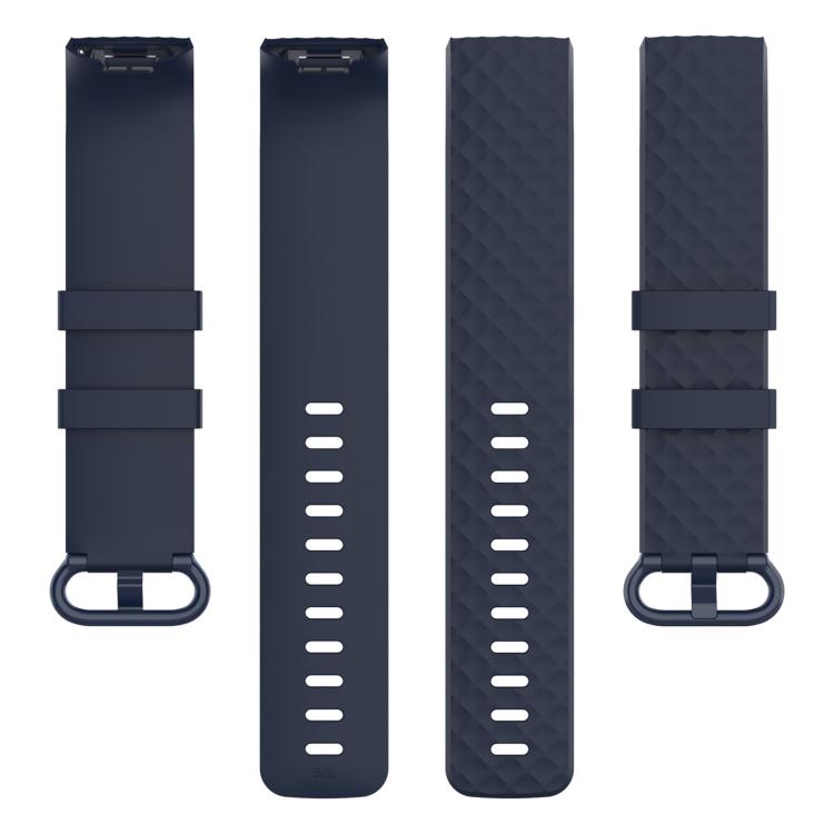xDfind 18mm Silver Color Buckle TPU Wrist Strap Watch Band for Fitbit Charge 4 / Charge 4 SE / Charge 3 / Charge 3 SE, Size: S(Navy Blue) by xDfind