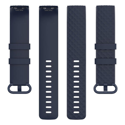xDfind 18mm Silver Color Buckle TPU Wrist Strap Watch Band for Fitbit Charge 4 / Charge 4 SE / Charge 3 / Charge 3 SE, Size: S(Navy Blue) by xDfind
