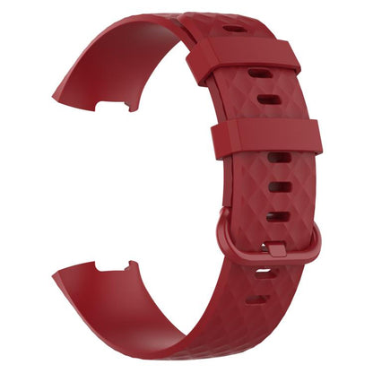 xDfind 18mm Silver Color Buckle TPU Wrist Strap Watch Band for Fitbit Charge 4 / Charge 4 SE / Charge 3 / Charge 3 SE, Size: S(Red) by xDfind