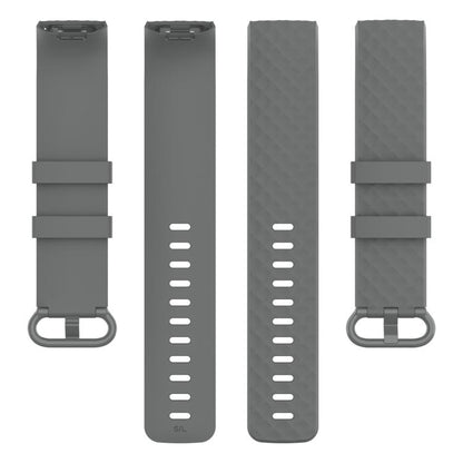 xDfind 18mm Silver Color Buckle TPU Wrist Strap Watch Band for Fitbit Charge 4 / Charge 4 SE / Charge 3 / Charge 3 SE, Size: S(Grey) by xDfind