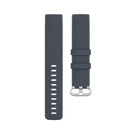 18mm Silver Color Buckle TPU Wrist Strap Watch Band for Fitbit Charge 4 / Charge 3 / Charge 3 SE, Size: S(Blue Gray) - Watch Bands by buy2fix | Online Shopping UK | buy2fix