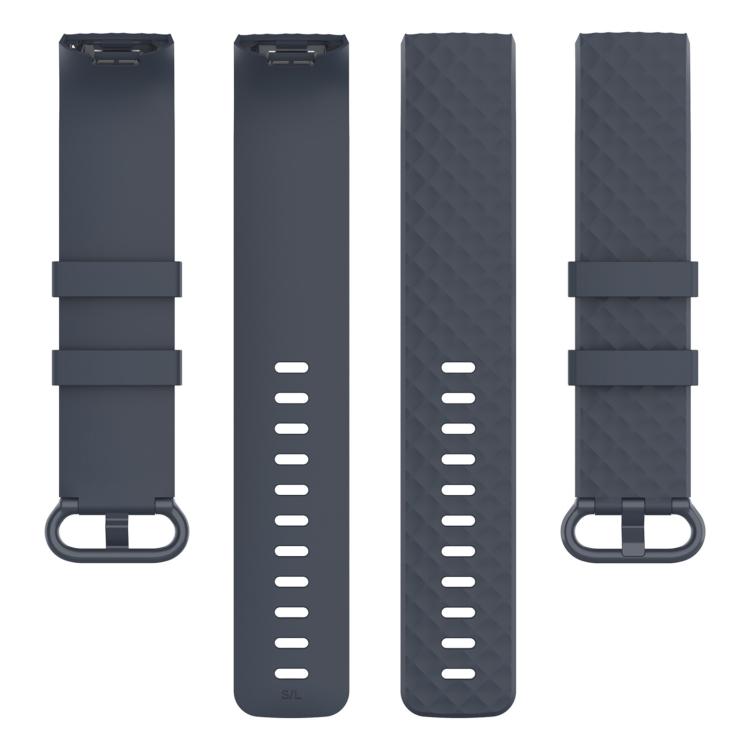 xDfind 18mm Silver Color Buckle TPU Wrist Strap Watch Band for Fitbit Charge 4 / Charge 4 SE / Charge 3 / Charge 3 SE, Size: S(Blue Gray) by xDfind