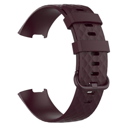 xDfind 18mm Silver Color Buckle TPU Wrist Strap Watch Band for Fitbit Charge 4 / Charge 4 SE / Charge 3 / Charge 3 SE, Size: S(Rosewood) by xDfind