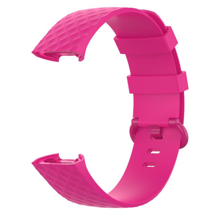 xDfind 18mm Silver Color Buckle TPU Wrist Strap Watch Band for Fitbit Charge 4 / Charge 4 SE / Charge 3 / Charge 3 SE, Size: S(Rose Red) by xDfind