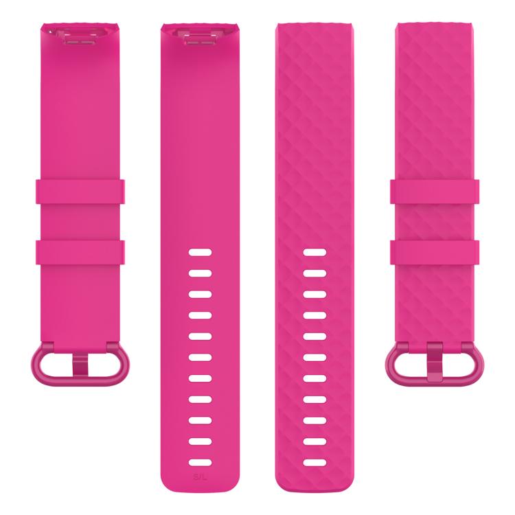 xDfind 18mm Silver Color Buckle TPU Wrist Strap Watch Band for Fitbit Charge 4 / Charge 4 SE / Charge 3 / Charge 3 SE, Size: S(Rose Red) by xDfind
