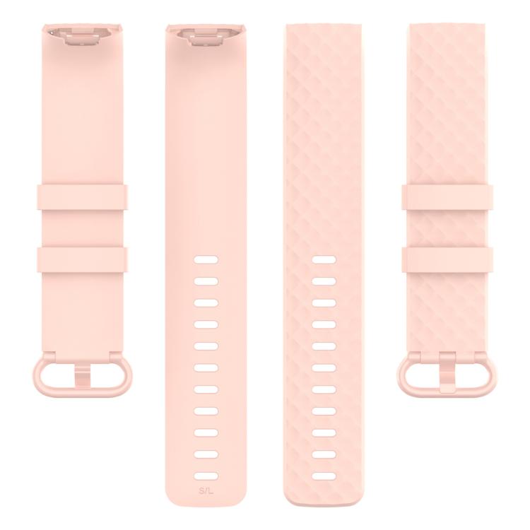 xDfind 18mm Silver Color Buckle TPU Wrist Strap Watch Band for Fitbit Charge 4 / Charge 4 SE / Charge 3 / Charge 3 SE, Size: S(Light Pink) by xDfind