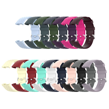 18mm Silver Color Buckle TPU Wrist Strap Watch Band for Fitbit Charge 4 / Charge 3 / Charge 3 SE, Size: S(Light Pink) - Watch Bands by buy2fix | Online Shopping UK | buy2fix