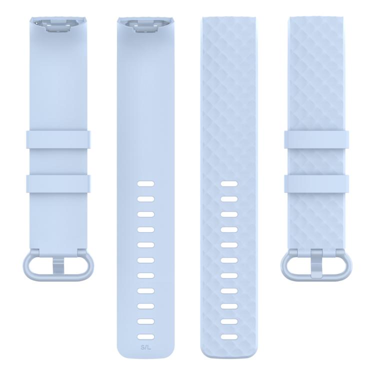 xDfind 18mm Silver Color Buckle TPU Wrist Strap Watch Band for Fitbit Charge 4 / Charge 4 SE / Charge 3 / Charge 3 SE, Size: S(Light Blue) by xDfind
