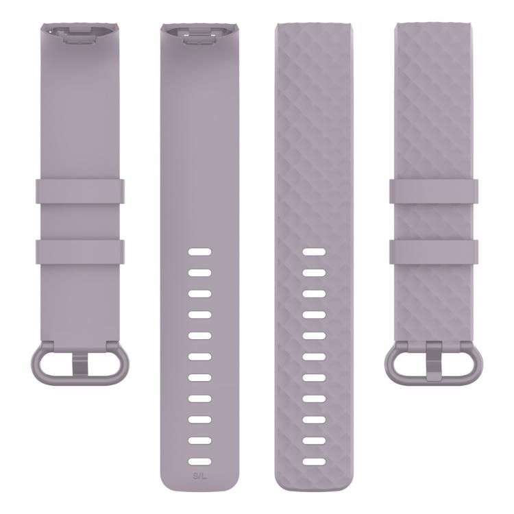 xDfind 18mm Silver Color Buckle TPU Wrist Strap Watch Band for Fitbit Charge 4 / Charge 4 SE / Charge 3 / Charge 3 SE, Size: S(Light Purple) by xDfind