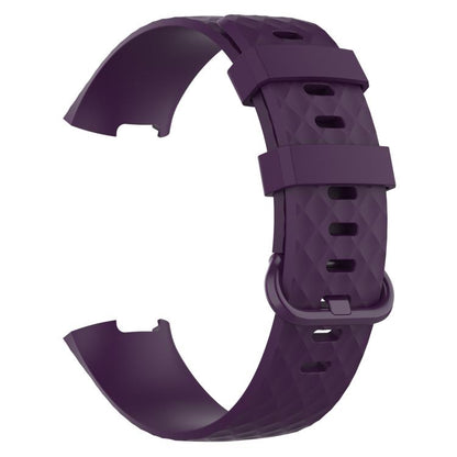 xDfind 18mm Silver Color Buckle TPU Wrist Strap Watch Band for Fitbit Charge 4 / Charge 4 SE / Charge 3 / Charge 3 SE, Size: S(Dark Purple) by xDfind