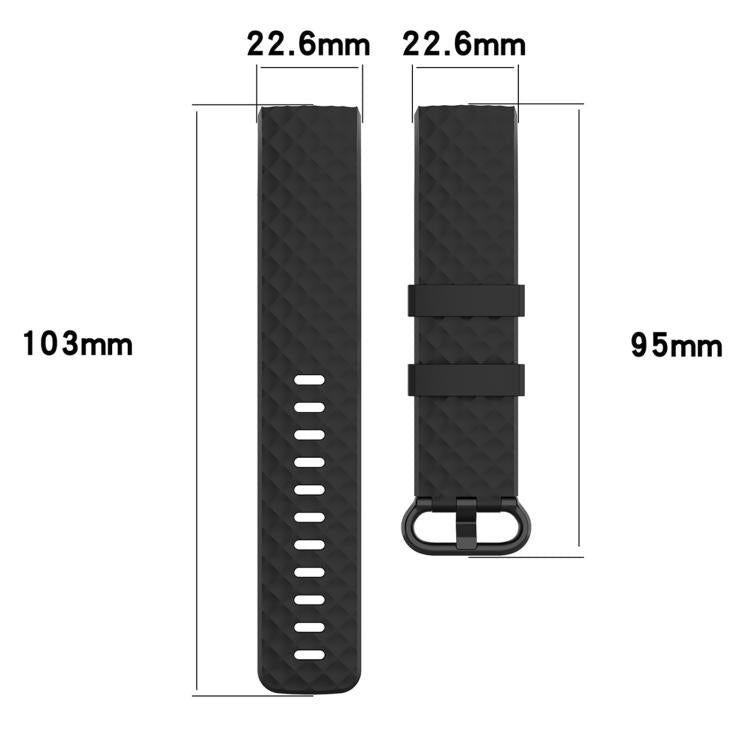 xDfind 18mm Silver Color Buckle TPU Wrist Strap Watch Band for Fitbit Charge 4 / Charge 4 SE / Charge 3 / Charge 3 SE, Size: S(Navy Blue) by xDfind