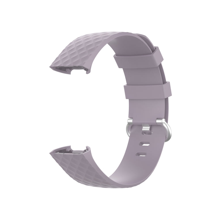 18mm Silver Color Buckle TPU Wrist Strap Watch Band for Fitbit Charge 4 / Charge 3 / Charge 3 SE, Size: L(Light Purple) - Watch Bands by buy2fix | Online Shopping UK | buy2fix